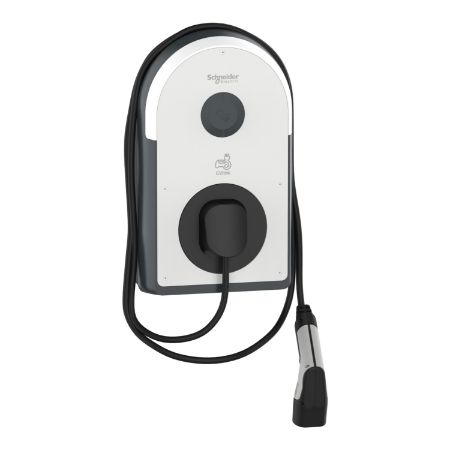 Picture of Charging station, EVlink Pro AC/AC Metal, 7.4kW, 32A, 1P+N, T2 attached cable, RDC-DD 6mA, MNx aux.