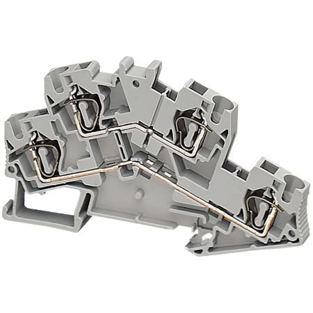 Picture of Terminal block, Linergy TR, spring type, double level, 4 points, 4mm², grey, set of 50