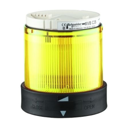 Picture of Harmony XVB, Indicator bank, illuminated unit, plastic, yellow, 70mm, steady, integral LED, 230V AC