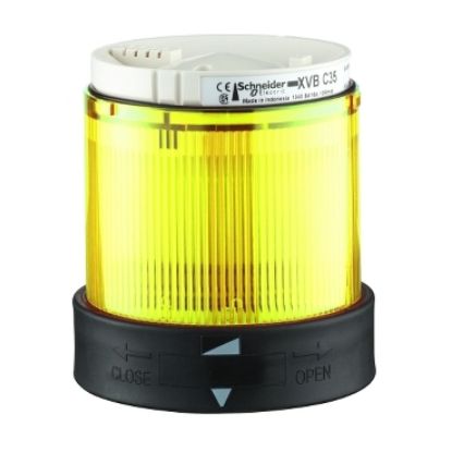 Picture of Harmony XVB, Indicator bank, illuminated unit, plastic, yellow, 70mm, flashing, integral LED, 24V AC/DC