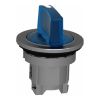 Picture of Head for illuminated selector switch, Harmony XB4, universal LED,  blue handle, flush, 30mm, 3 positions, spring return