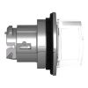 Picture of Head for illuminated selector switch, Harmony XB4, metal, white handle, 30mm, universal LED, 3 positions, right to center