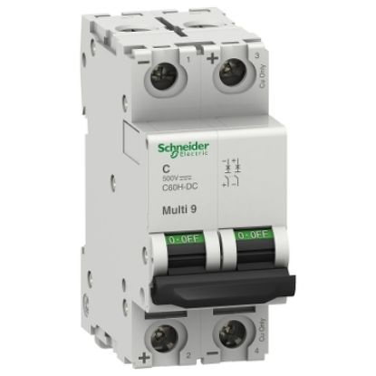 Picture of Miniature circuit breaker (MCB), Multi9 C60H-DC, 2P, 15A, C curve, 5kA (UL1077), 6kA (IEC/EN 60947-2)