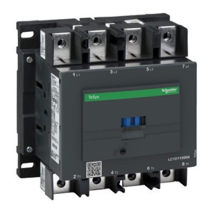 Picture of TeSys, Contactor, TeSys Deca, 4P(4NO), AC-1 <=440V 200A, 240V AC 50/60Hz coil, lugs/bars terminals