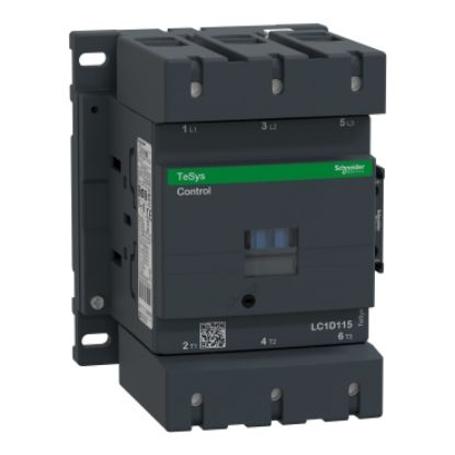 Picture of Contactor, TeSys Deca, 3P(3NO), AC-3/AC-3e, <=440V, 115A, 24V DC standard coil, screw clamp terminals
