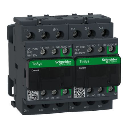 Picture of TeSys, Reversing contactor, TeSys Deca, 3P(3 NO), AC-3, 0 to 440V, 38A, 48 to 130VAC/DC coil