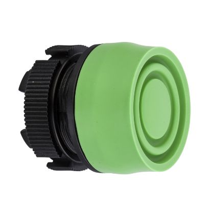 Picture of pushbutton head - diameter Ø 22 - green - booted