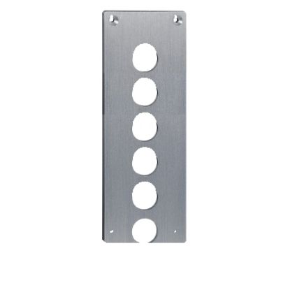 Picture of empty elbowed control station - XAM-W - aluminium alloy - 6 cut-outs - grey