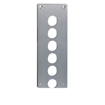 Picture of empty elbowed control station - XAM-W - aluminium alloy - 6 cut-outs - grey