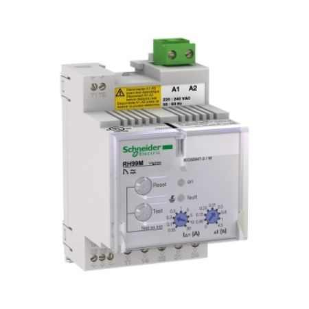 Picture of residual current monitoring relay, Vigirex RH99M, 30mA to 30A, 48 VAC 50/60Hz, DIN rail mounting