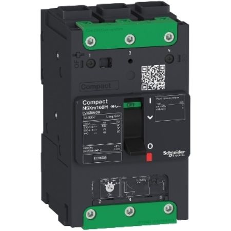 Picture of circuit breaker ComPact NSXm F (36 kA at 415 VAC), 3P 3d, 50 A rating TMD trip unit, EverLink connectors