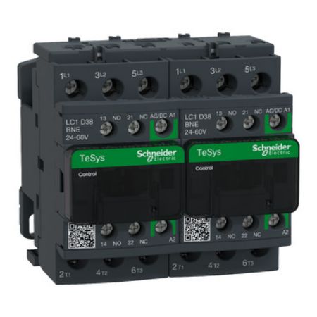 Picture of TeSys, Reversing contactor, TeSys Deca, 3P(3 NO), AC-3, 0 to 440V, 38A, 24 to 60VAC/DC coil