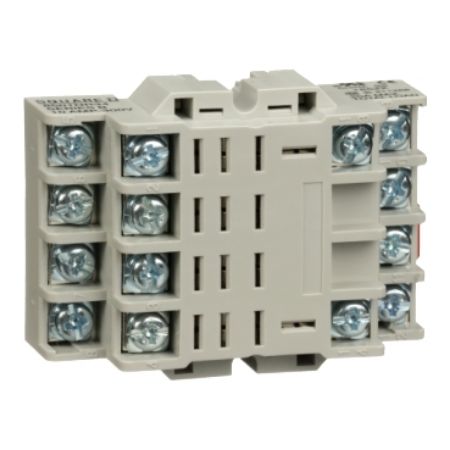 Picture of Relay Socket, Harmony 8501R, 14 pins, double tiered screw clamp terminals, DIN rail/panel mount, 10A, 300V AC