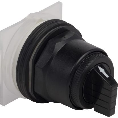 Picture of Selector switch head, Harmony 9001SK, plastic, standard handle, black, 30mm, 3 positions, spring return right to center