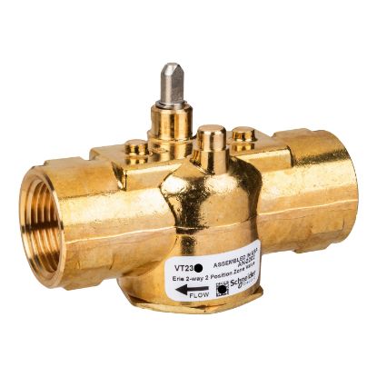 Picture of Erie Zone Valve, 2-Way, PN16, DN20 (3/4"), Rp Thread, Kvs 6.5 mÂ³/h (Cv 7.5), Pop-Top Actuator Connection, Brass Body.
