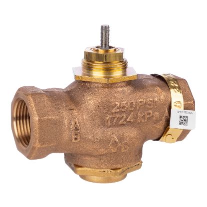 Picture of Venta, Globe Valve, 1 in, 2-way, straight threaded NPT, stem up closed, brass trim, 14 Cv
