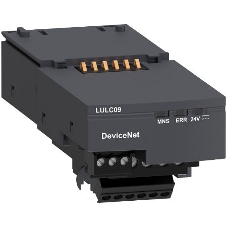 Picture of Communication module, TeSys Ultra, 24VDC, 0 to 500mA, DeviceNet, front side