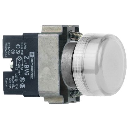 Picture of round pilot light Ø 22 - IP 66 - clear - BA 9s base - 380 V - lugs
