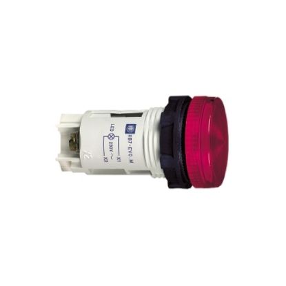 Picture of round pilot light Ø 22 - red - bulb BA 9s - 230 V - screw clamp