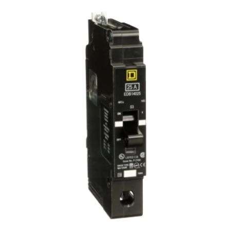 Picture of Mini circuit breaker, E-Frame, 25A, 1 pole, 277 VAC, 25 kA max, bolt on