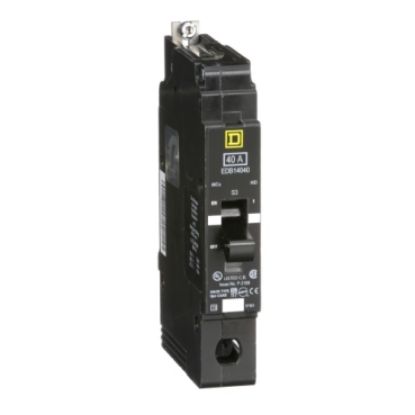 Picture of Mini circuit breaker, E-Frame, 40A, 1 pole, 277 VAC, 25 kA max, bolt on