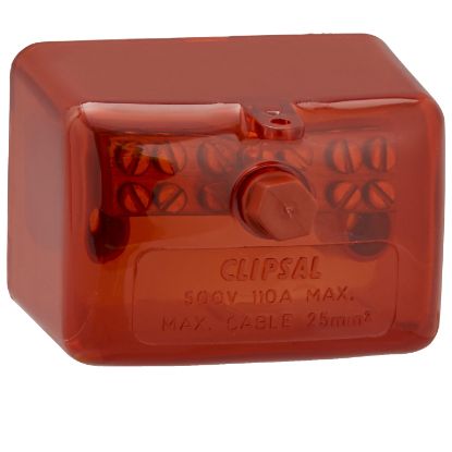 Picture of Clipsal MAX4, Mini Active link 110 A 500 V 6 hole with cover Red