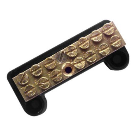 Picture of Clipsal MAX4, Mini Neutral link 100 A 500 V 7 hole less cover front wiring Black