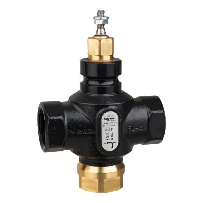 Picture of Venta V311T Globe Valve, 3-Way, PN16, Rp 1 1/4 Internal Thread, DN32, 16 Kvs, Nodular Iron, Brass plug.