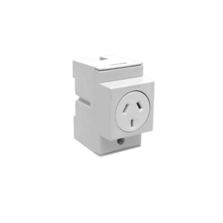 Picture of Clipsal MAX4, Socket outlet DIN Mounted 10 A 250 V 3 pin 2.5 module double pole