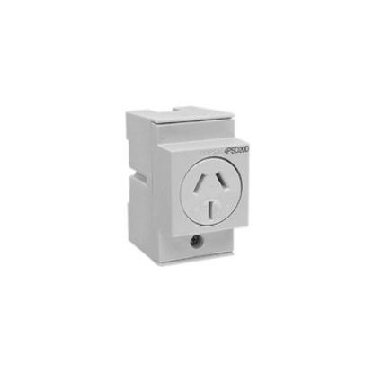 Picture of Clipsal MAX4, Socket outlet DIN Mounted 20 A 250 V 3 pin 2.5 module double pole