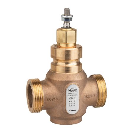 Picture of Venta V241 Globe Valve, 2-Way, PN16, G 1-1/2 External Thread, DN25, Kvs 10, Bronze Body, Stainless Trim, Stem Up Closed.