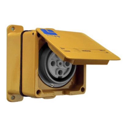 Picture of Metal Clad, Socket Outlet 1 Gang 32A 500V, 4 Round Sockets, IP66, Cast Aluminium Material