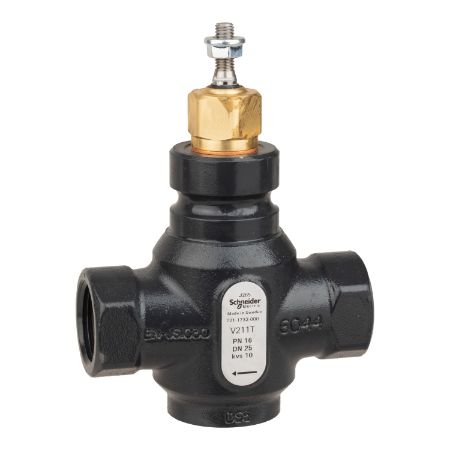 Picture of Venta V211T Globe Valve, 2-Way, PN16, Rp 1 Internal thread, DN25, 10 Kvs, Nodular Iron Body and Seat, Brass Plug.