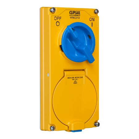 Picture of Metal Clad, Switched Socket Outlet Combination, 2 Gang, 10A, 250V, 3 Flat Socket