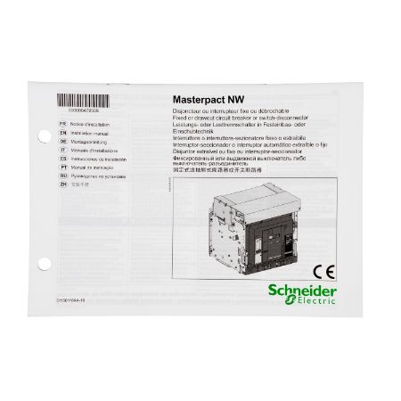 Picture of Instruction sheet, MasterPact NW fixed and drawout circuit breaker, spare part