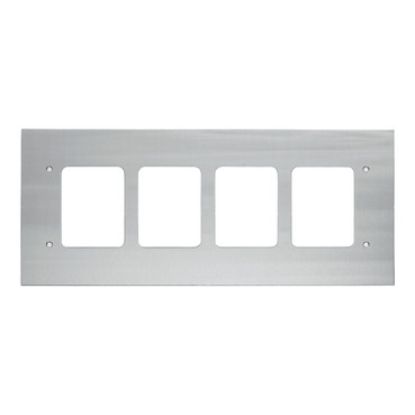 Picture of Medilec, Flush Mount Metal Plate, Wall Boxes, 4 Gang, Fascia