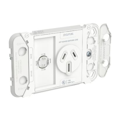 Picture of Clipsal Iconic, Single Switch Power Point Grid, Horizontal Mount, 250V, 15A