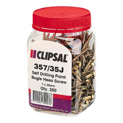 Picture of Clipsal - General Accessories, Screws, Bugle Head, Self Drilling Point, 7 X 35mm, Jar 250
