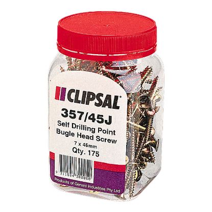 Picture of Clipsal - General Accessories, Screws, Bugle Head, Self Drilling Point, 7 X 45mm, Jar 175