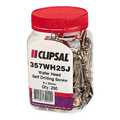 Picture of Clipsal - General Accessories, Screws, Washer Head, Self Drilling, 8 x 25mm, Jar 250