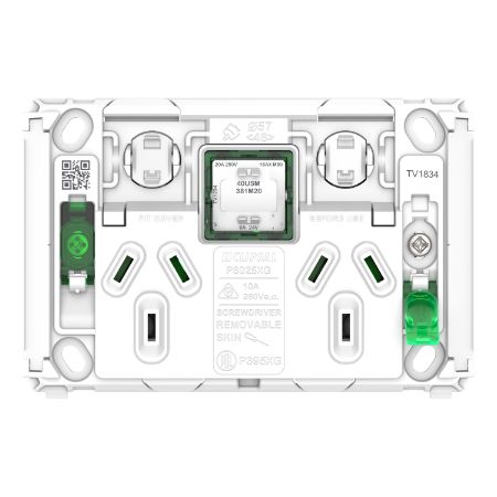Picture of Clipsal Pro Series, Twin Power Point Grid, Horizontal Mount, 1Ex20A, 10A, 250V
