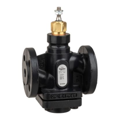 Picture of Venta V231 Globe Valve, 2-Way, PN25, Flanged, DN15, Kvs 0.63, Nodular Iron, Stainless Plug and Seat, Stem Up Closed.