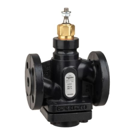 Picture of Venta V231 Globe Valve, 2-Way, PN25, Flanged, DN15, Kvs 0.25, Nodular Iron, Stainless Plug and Seat, Stem Up Closed.