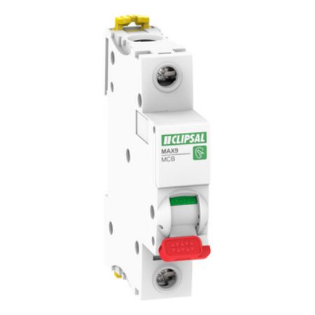 Picture of Clipsal MAX9, Miniature Circuit-Breaker (MCB), 1P, 63A, C Curve, 6000A, 240/415V, Incomer, RED Toggle