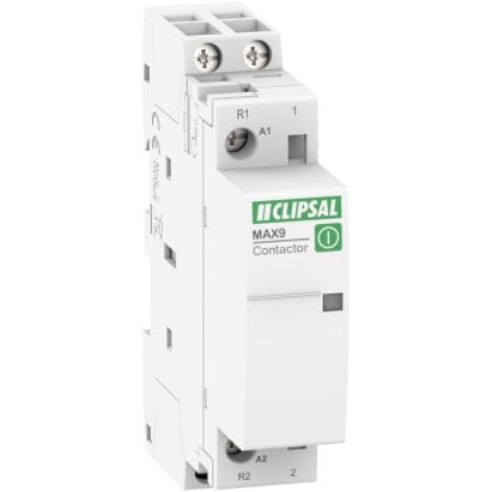 Picture of Clipsal MAX9, Contactor, 1 NO + 1 NC, 25A, Ue=240VAC, Uc=240VAC, 1 Module