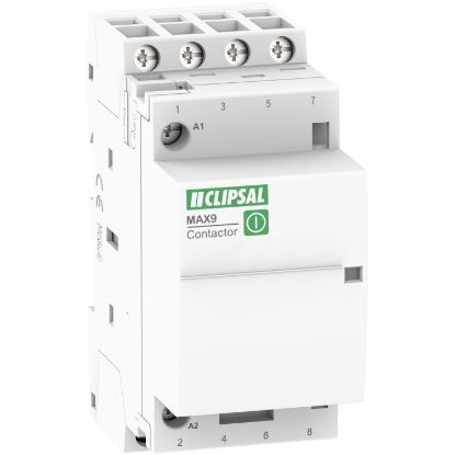 Picture of Clipsal MAX9, Contactor, 4 NO, 25A, Ue=415VAC, Uc=240VAC, 2 Modules