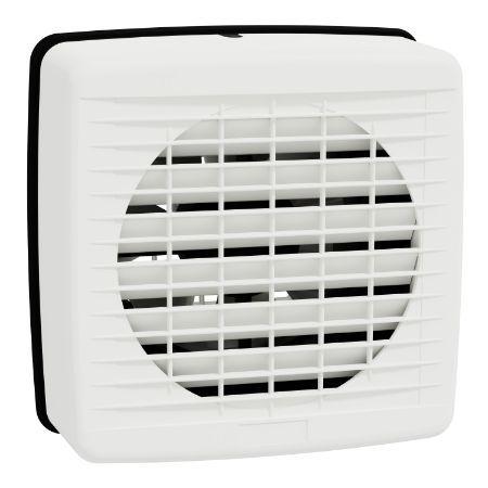 Picture of Exhaust fan, Airflow, wall, 150mm blade dia, auto louvre, white