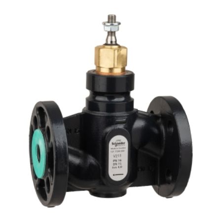 Picture of Venta V211 Globe Valve, 2-Way, PN16, Flanged, DN15, 4.0 kvs, Nodular Iron Body and Seat, Brass Plug, Stem Up Closed.