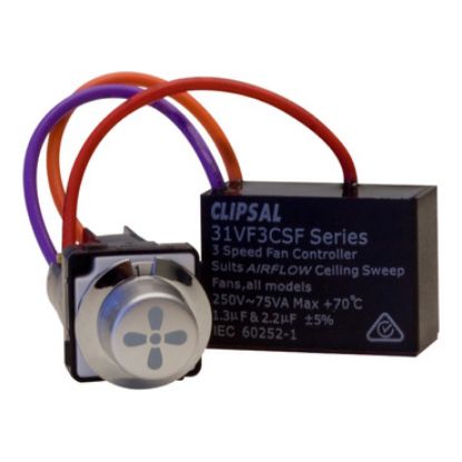 Picture of Clipsal Saturn 4000, Fan Speed Controller Mechanism, 3 Speed, 75VA, 250VAC